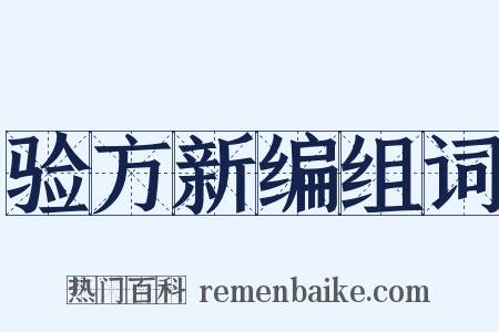 验方新编组词是什么意思的图片